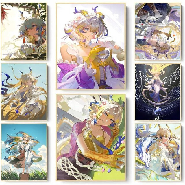 Kayou Shu Arknights Game Poster, wasserfester Wandkunst-Aufkleber in Multicolor, Vintage-Raumdekoration, B/H: 20,0 x 20,0 cm - Bild 1