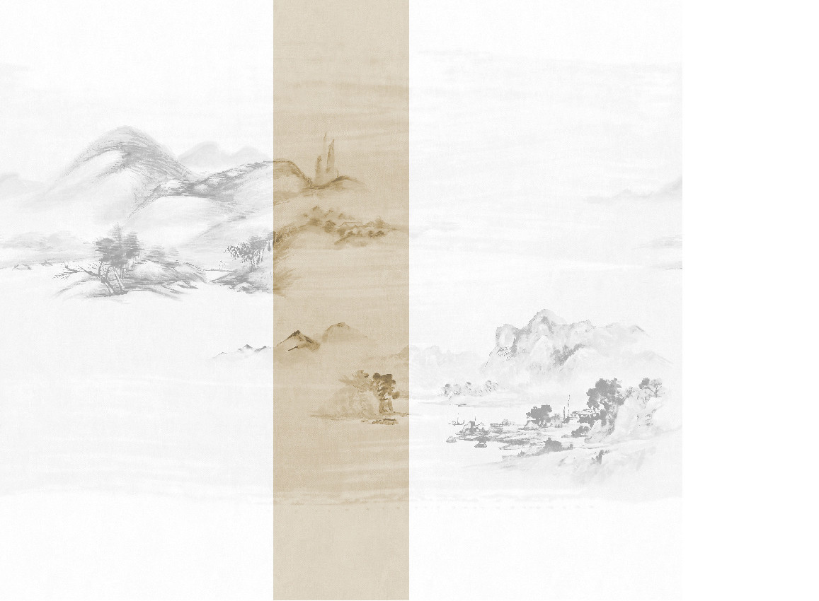 Jannelli & Volpi Mural Kawa Sepia Panel 3 Wandpaneel in Braun und Beige im orientalischen Design - Bild 1