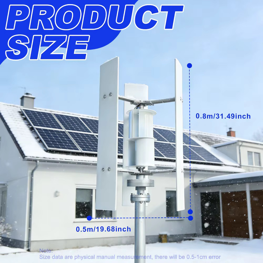SMARAAD Vertikalachsen-Windturbine 3000W Windgenerator in Weiß für den Heimgebrauch (12V 24V 48V) B/T/H: 80,0 x 50,0 cm - Bild 2