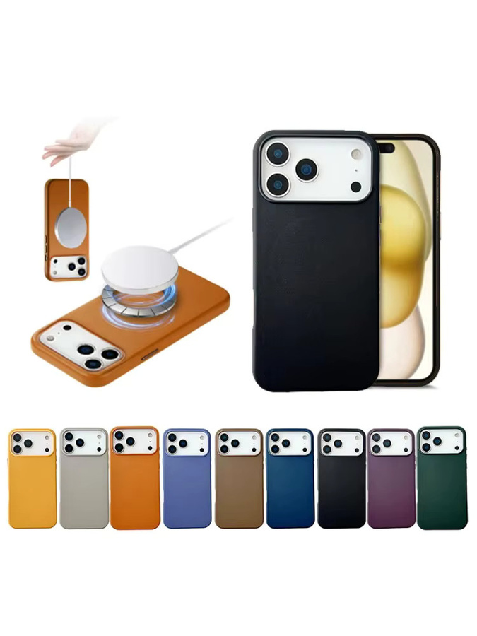 MagSafe Lederhülle für Apple iPhone 17 Pro Max, 16, 15 und 14 Pro Max in Blau, stoßfeste magnetische Schutzhülle mit Unterstützung für kabelloses Laden - Bild 3