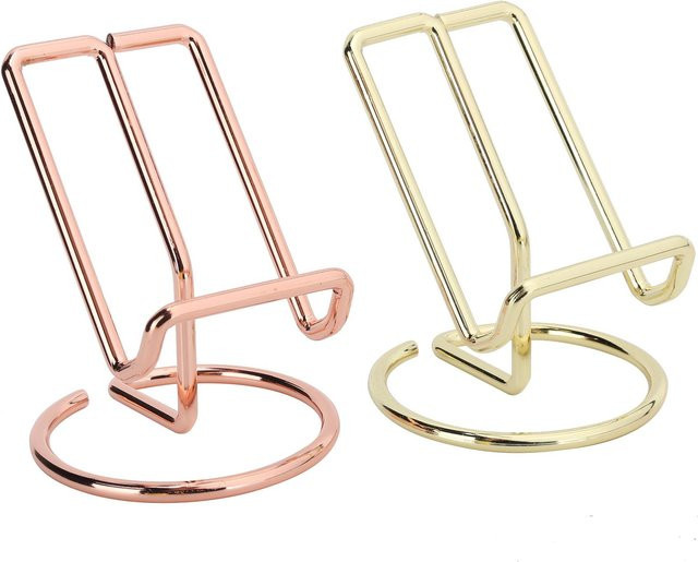 GoolRC 4er-Set Multifunktions-Handyhalter aus Schmiedeeisen als tragbarer Desktop-Lese- und Ausstellungsständer in Beige und Gold - Bild 1