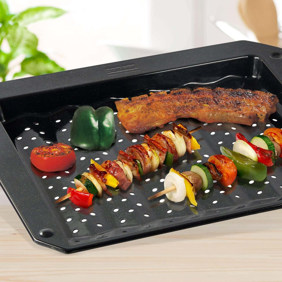Zenker Grillblech Special aus Emaille, Schwarz, B/T: 38 x 33 cm - Bild 2