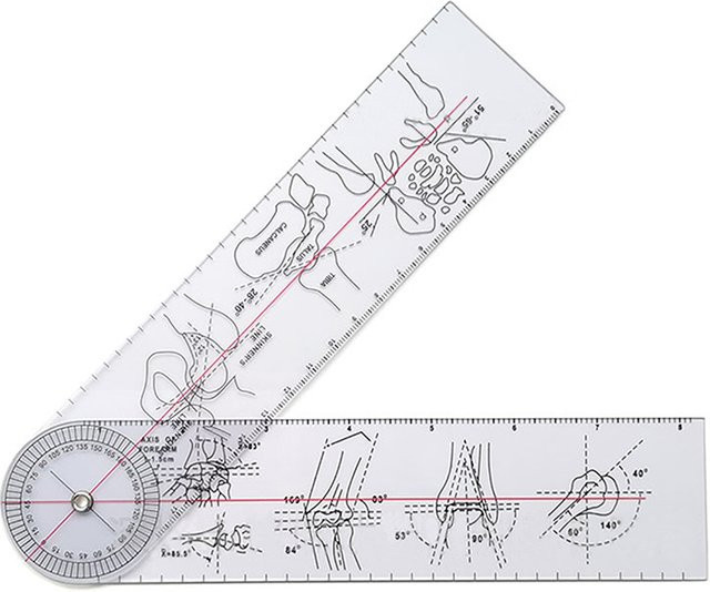 HUXUAN Multi-Lineal Goniometer Winkelmesser 360 Grad aus transparentem Kunststoff - Bild 1