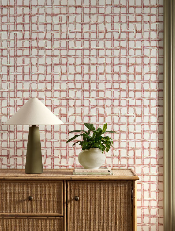 Scion Tapete Fretwork Ladybird Red Vlies Tapete mit geometrischem Vintage Muster in Rot - Bild 2