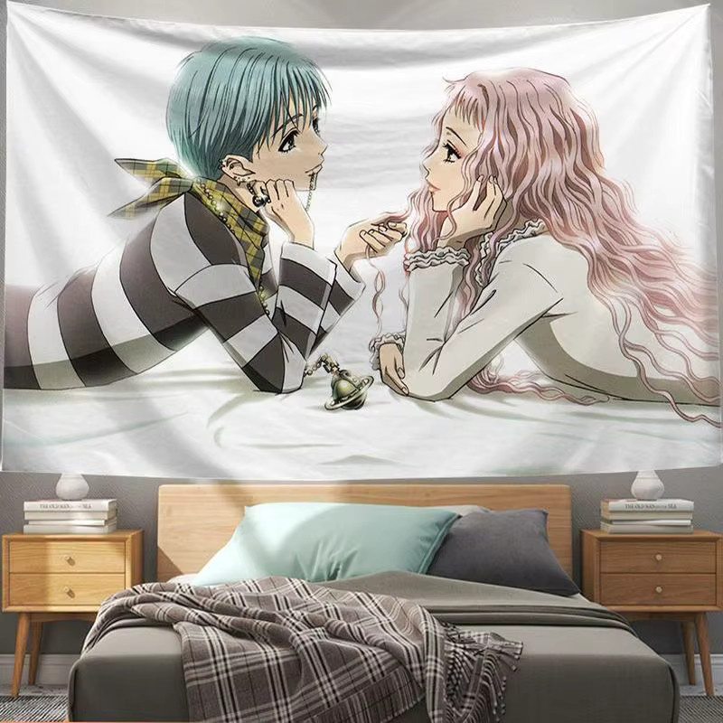 VIKAMA Wandteppich mit japanischem Anime-Mädchen Motiv, Mehrfarbige Manga Wandkunst für dein Wohnzimmer, Schlafzimmer oder Esports-Zimmer - Bild 1