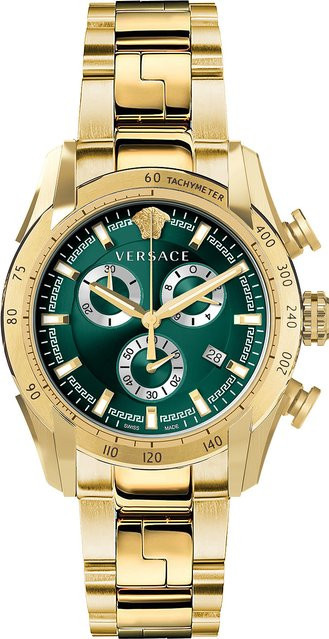 Versace Chronograph, Quarz, Edelstahl, Grün, 44 mm, Herren - Bild 1