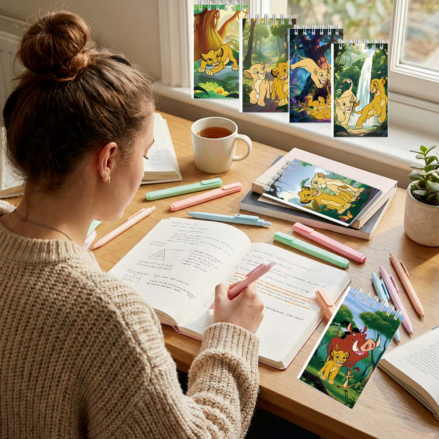 Disney König der Löwen Mini-Spiralnotizbücher 10er-Pack mit Simba und Nala Motiven in Gold und Multicolour - Bild 2