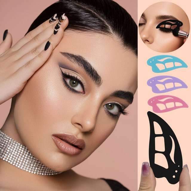 2 Stück Lidschatten-Schablonen, Augen-Make-up-Siegel-Vorlage, Unisex - Bild 1