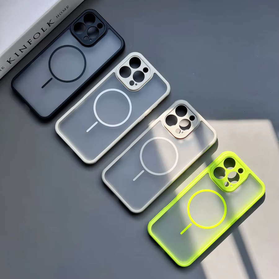 Transparente magnetische Softcover Schutzhülle für Apple iPhone 11 bis 17 Pro Max, atmungsaktive Stoßstange mit mattiertem Design und kabellosem Lade-Support - Bild 2