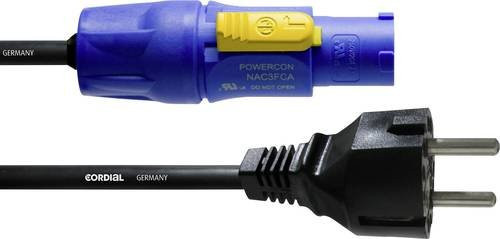Cordial CFCA 5 S Strom Anschlusskabel mit Schutzkontakt-Stecker und PowerCon-Stecker, 5 m, Blau - Bild 1
