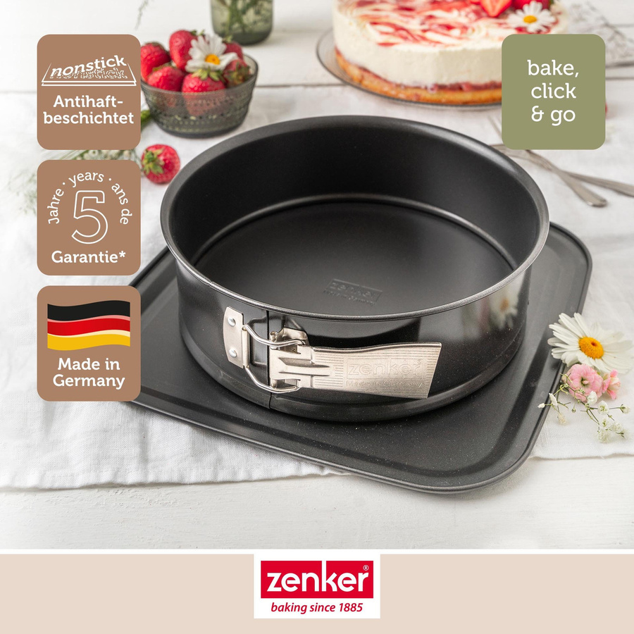 Zenker Springform Bake Click & Go, runde Backform mit Antihaftbeschichtung, Schwarz, Durchmesser: 24 cm - Bild 3