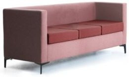 Leyform 3-Sitzer Sofa in Rot mit Stoffbezug und Mehrschichtholz-Gestell, B: 173 cm, T: 60 cm, H: 73 cm - Bild 1