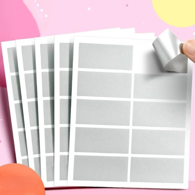 Selbstklebende Kratzfolien-Aufkleber in Silber für DIY-Geschenkdekorationen und Überraschungen, 100 Stück - Bild 1