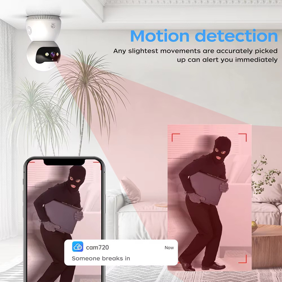 Jooan 3K 5MP Innen-IP-Kamera WLAN-Sicherheitskamera mit KI-Erkennung und automatischer Verfolgung in Weiß - Bild 3