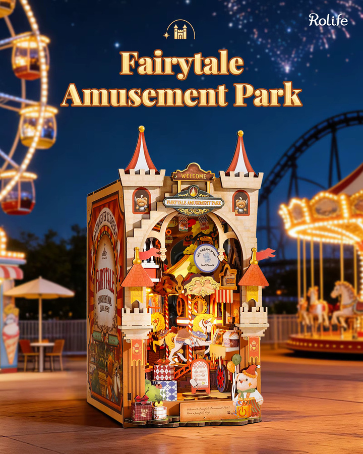 ROBOTIME Rolife Märchenhafte Vergnügungspark-Buchnische, 3D Holzpuzzle, ab 14 Jahren - Bild 6