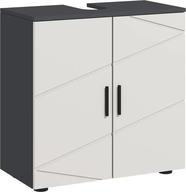 Kleankin Badezimmerschrank aus Spanplatte in Grau mit Soft-Close-Türen und Regalböden, B/T/H: 30 x 30 x 60 cm - Bild 1