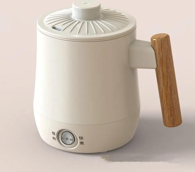 Yiran Furniture Multifunktionaler Reise-Elektro-Heißtasse als Mini-Nudelkochtopf und Suppen-Eintopf-Kessel, 600 ml, Weiß, 220 V UK - Bild 1