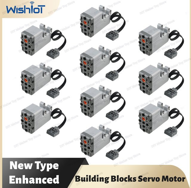 wishiot Servomotor 88004 für Baustein-Technikmodelle und MOC-Fahrzeuge in Grau - Bild 1