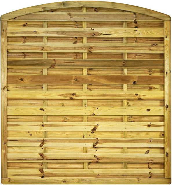 GartenLand Dichtzaun VARIO MASSIV Gebogen Holzzaun aus Kiefernholz in Grün, B/H: 180 x 195 cm, kesseldruckimprägniert und blickdicht - Bild 1