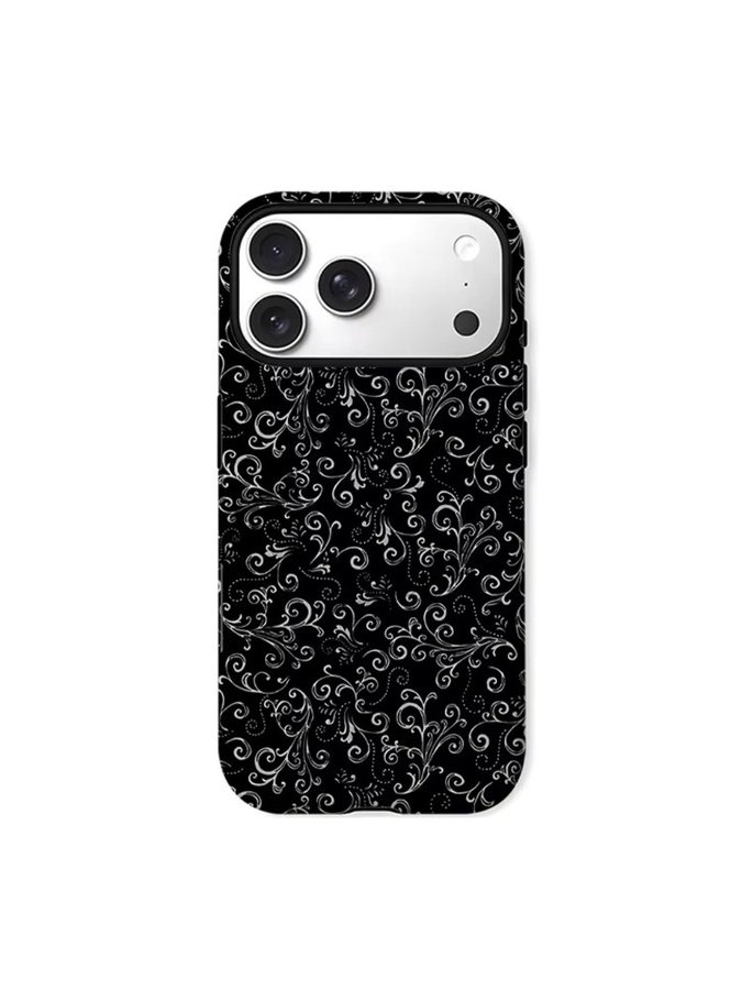 Potdemiel Robuste Handyhülle mit Blumenmuster in Schwarz für iPhone 17 16 15 14 13 Pro Max Plus mit Magnetfunktion - Bild 6