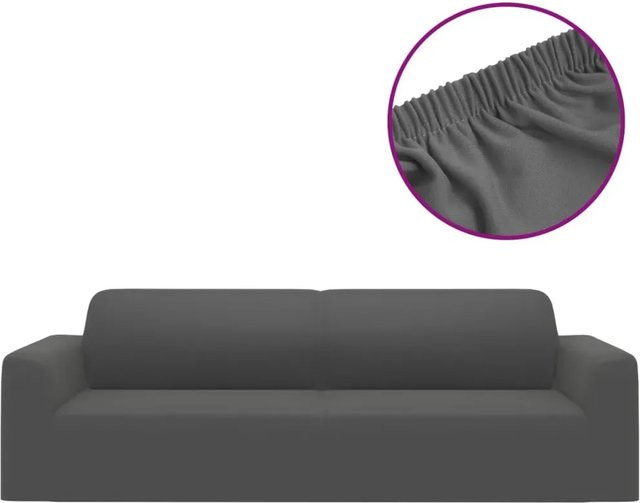 vidaXL Stretch Sofahusse für 3-Sitzer, Anthrazit, Polyester-Jersey - Bild 1
