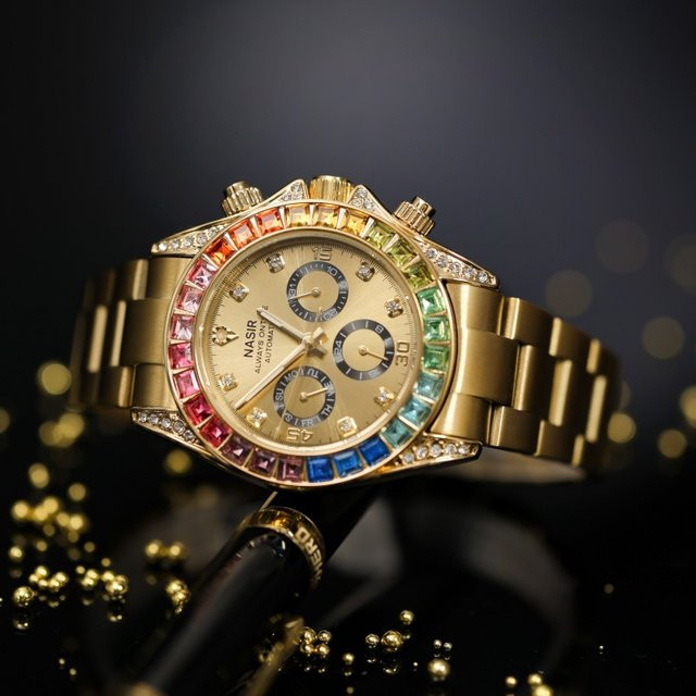 CILOA Armbanduhr, Gold, Automatik, Rund, Edelstahlarmband, Herren - Bild 1