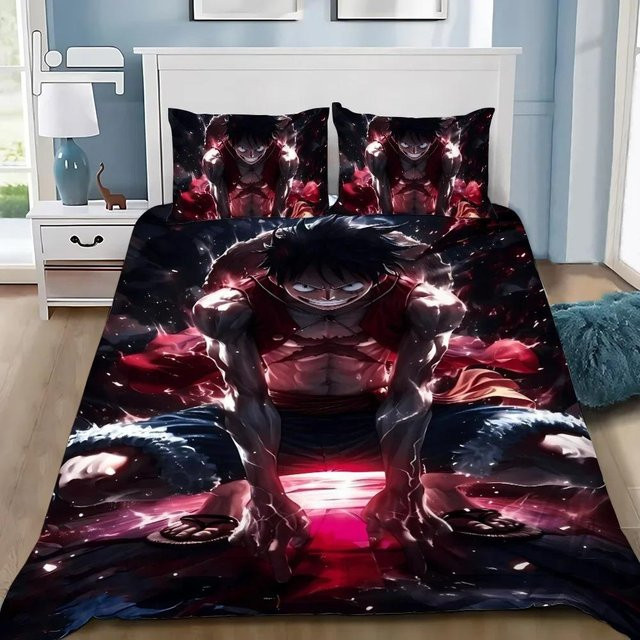 Lodestar Anime Bettwäscheset One Piece mit Luffy Motiv, 3-teilig, Mehrfarbig, B/H: 245 x 210 cm - Bild 1