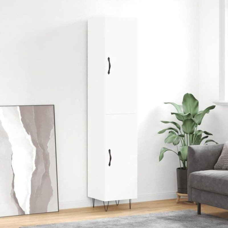 Modernes Highboard Vidaxl in Weiß aus Holzwerkstoff und Metall, B/T/H: 34,5 x 34 x 180 cm - Bild 1
