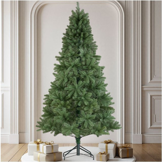 tectake Weihnachtsbaum Dancer Künstlich in Grün mit Spritzgussnadeln und Metallständer, B/T/H: 115 x 115 x 210 cm - Bild 1