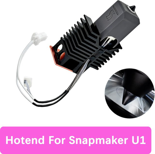Snapmaker U1 Hochleistungs-Hotend mit Keramik-Heizkit und gehärteter Stahldüse, 24V 48W, Schwarz - Bild 1