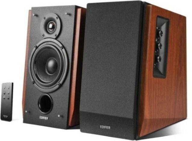 Edifier Studio R1700BT Kabellose Bluetooth Regallautsprecher 66W in Holzoptik Braun - Bild 1