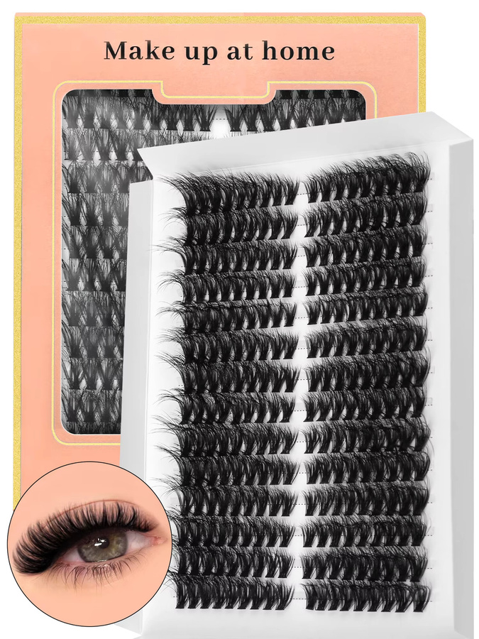 VELTRINAY Cluster-Wimpern DIY Wimpernverlängerung, D-Curl, Schwarz, Unisex - Bild 7