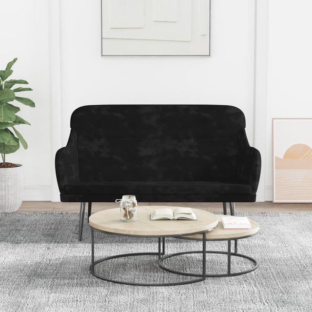 vidaXL Sitzbank aus Samt in Schwarz, B/T/H: 110 x 55 x 80 cm - Bild 2