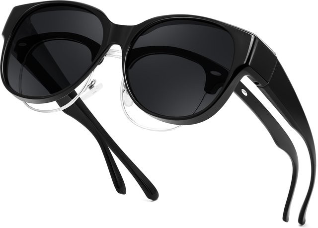 VOPHA Wrap-Around Fitover-Sonnenbrille, Vollrand, Schwarz, Unisex - Bild 1