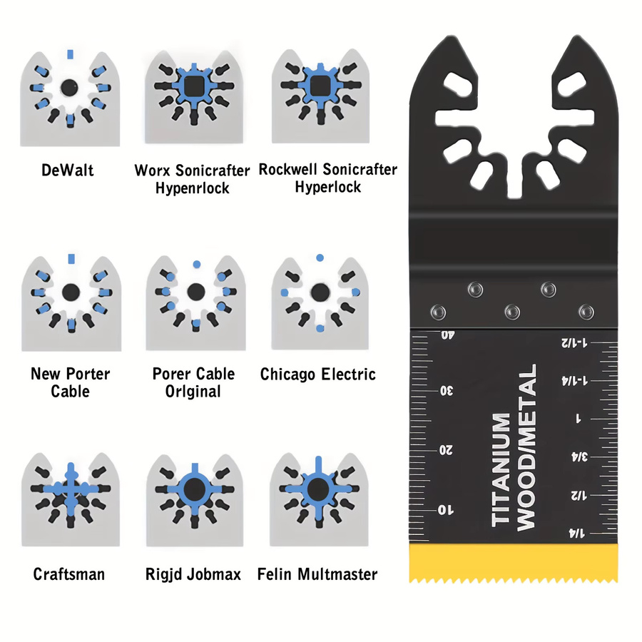 95-teiliges Multitool-Zubehör Set mit Titan-Sägeblättern, Bi-Metall-Klingen und Schleifpapier für oszillierende Sägen - Bild 4