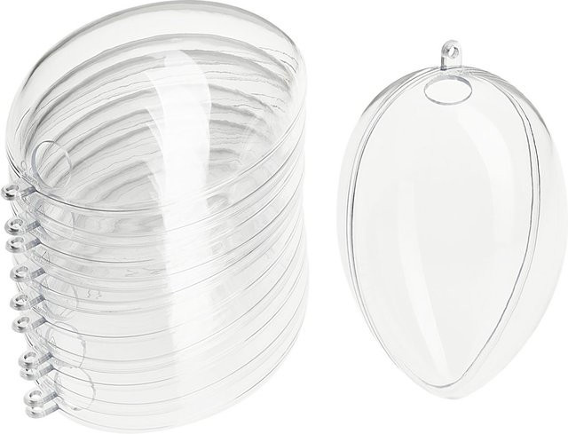 VBS Acryl-Eier mit Bohrung für die Osterdekoration, transparent, 6 Stück, Höhe: 12 cm - Bild 1