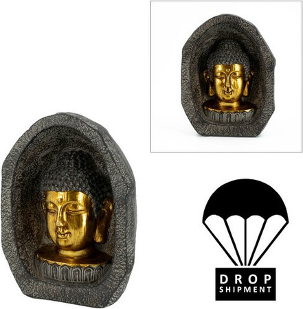 NOOR living Buddhakopf aus Magnesia in Goldfarben, B: 13 cm, H: 28,5 cm