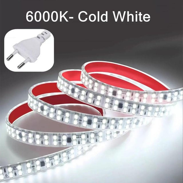 OuuZuu LED-Streifen Doppelreihe 8m IP68 Wasserdicht SMD 2835 240 LEDs/m CCT Farbtemperatur anpassbar Weiß Breite: 12 mm - Bild 1