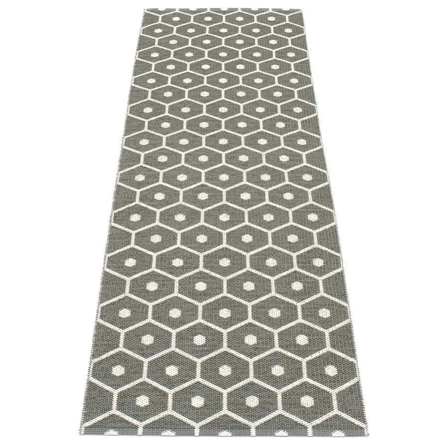 Pappelina Honey Teppich charcoal / vanilla B/T: 70 x 225 cm - Bild 1