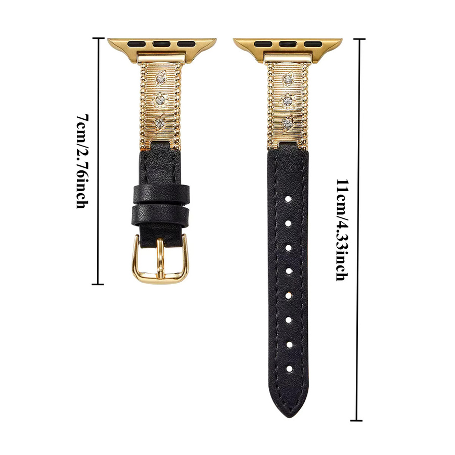 Uhrenarmband Kunstleder, Sternförmig, Gold, Unisex, 38-49mm - Bild 1