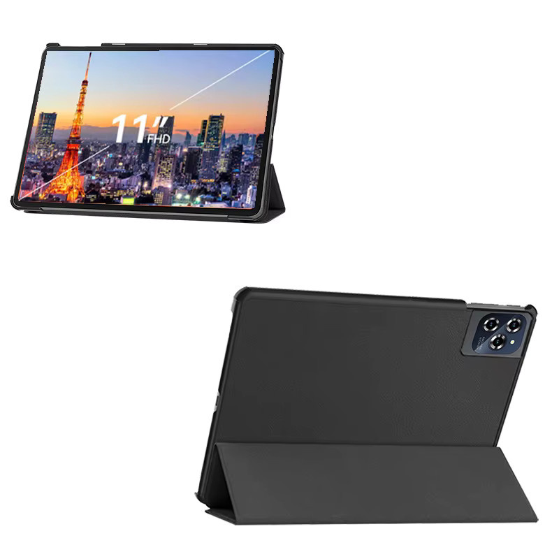 Tabwee Smart Tablet-Hülle für Tabwee T90 W90 2025 11 Zoll mit dreifach gefalteter Magnetabdeckung und hartem PC-Rückschale in Schwarz und Grün - Bild 3
