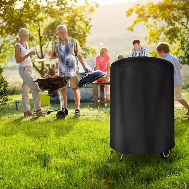 Wasserdichte Grillabdeckung für Weber Grills, Schwarz, Durchmesser: 57 cm - Bild 1