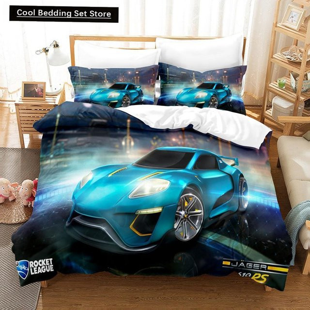 Rocket League Bettwäsche-Set von JMG Household Supplies mit Motiv für Kinder, Blau, B/H: 135 x 200 cm - Bild 1