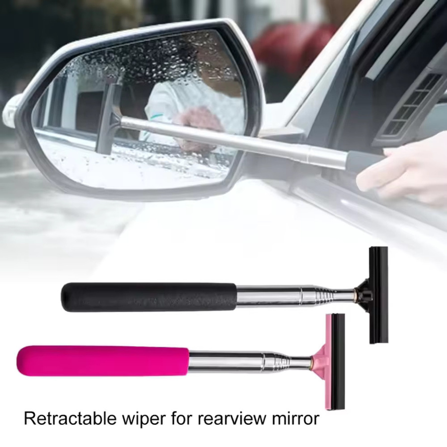 Untior Teleskop-Fensterrakel mit Schaber in Pink für die Glasreinigung am Auto - Bild 3