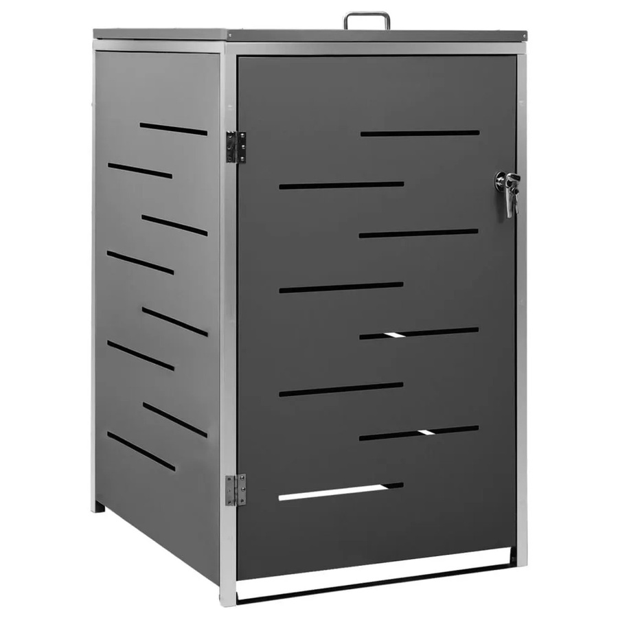 DELUKE Mülltonnenbox JAGU Mülltonnenverkleidung aus Edelstahl in Anthrazit für 1 Tonne 240L, B/T/H: 115 x 69 x 77,5 cm - Bild 2