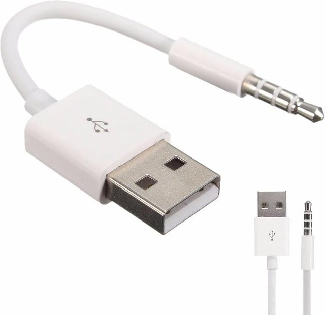 Apple USB zu 3,5 mm Klinke Ladekabel und Datenkabel für iPod Shuffle in Weiß - Bild 1