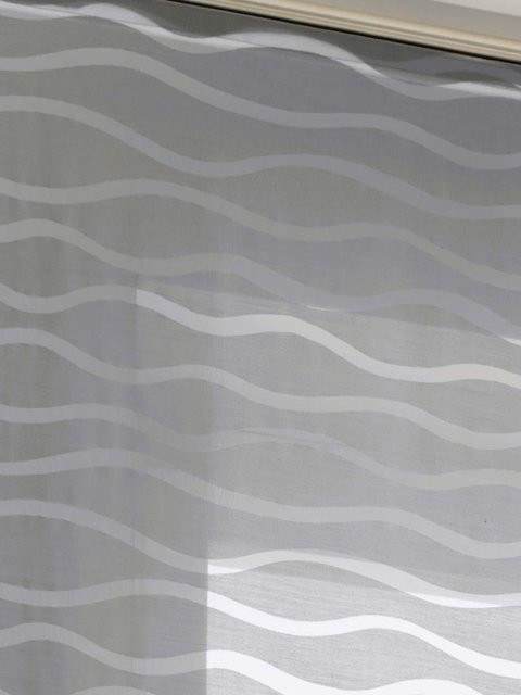 Schiebevorhang Heine Home in Grau, semi-transparent mit Grafikdesign, Material: 65% Baumwolle, 35% Polyester - Bild 1