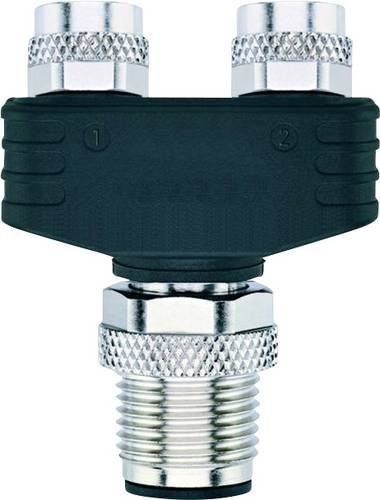 Escha 8052224 Sensor- und Aktor-Verteiler mit Adapter, 4 Polzahl, Schwarz - Bild 1
