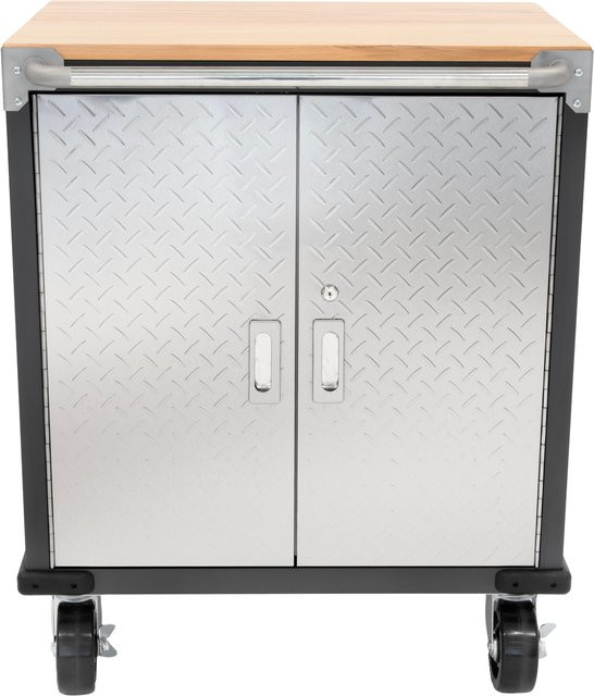 RIKTA ProLine Rollwagen aus Buche mit 2 Türen in Braun, B: 71 cm, T: 46 cm, H: 89 cm - Bild 1