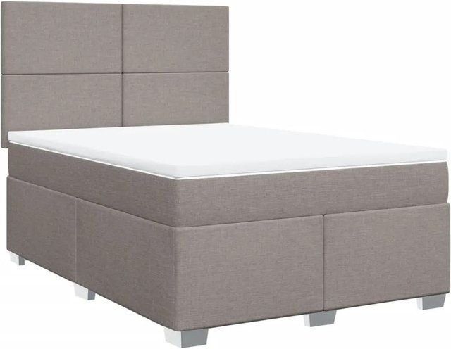vidaXL Boxspringbett mit Matratze Hybrid-Design in Taupe, B/T: 160 x 200 cm - Bild 1